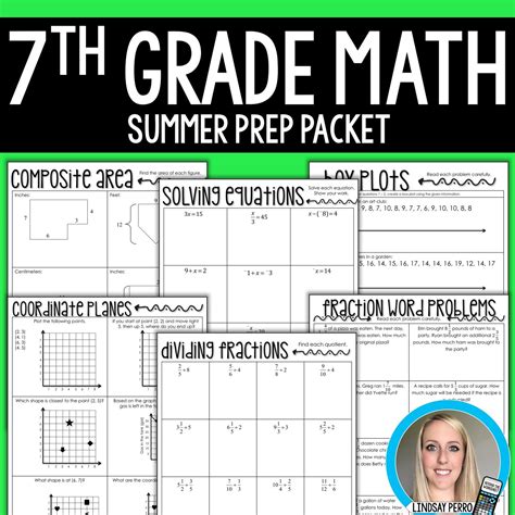 7th Grade Math Summer Packet Answers Doc