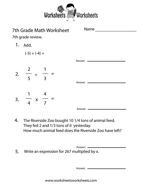 7th Grade Math Test With Answers PDF