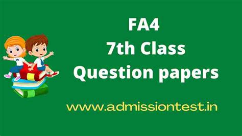 7th class fa 4 question paper