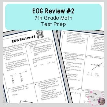 7th grade math eog prep book Kindle Editon