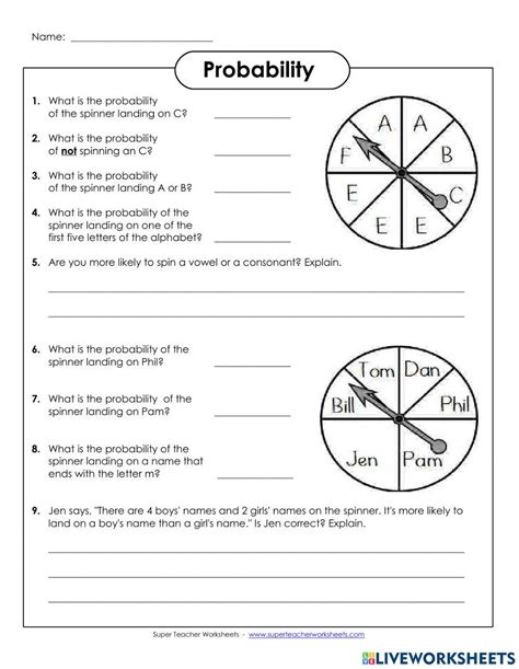 7th grade probability worksheets with answers PDF