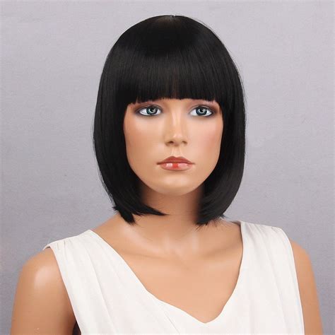 8" Black Synthetic Short Straight Bobs: Hand-Knotted Wigs for a Natural Look in 2025