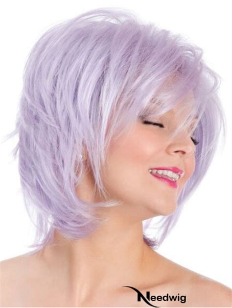 8" Lilac Capless Straight Bobs Fashion Wig