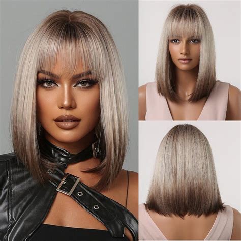 8" Ombre Short Straight Synthetic Wigs: A Perfect Bang for Your Buck