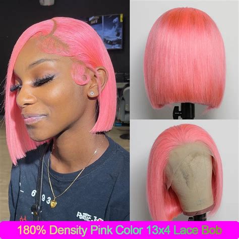 8" Pink Lace Front Wigs: Short Straight Wigs VS 2025