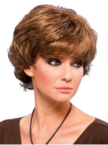 8" Short Blonde Wavy Synthetic Layered Lace Front Wigs