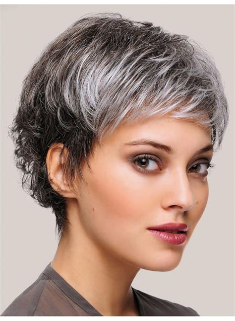 8" Short Straight Beautiful Monofilament Grey Wigs VS 2025