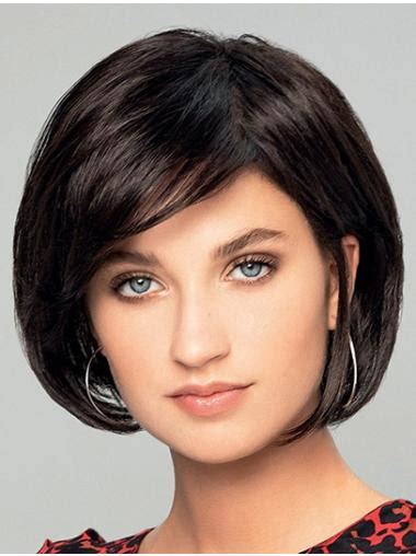 8" Short Straight Black Bobs New Hand Tied Wigs: 2025 VS