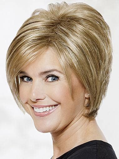 8" Straight Blonde Classic Short Wigs