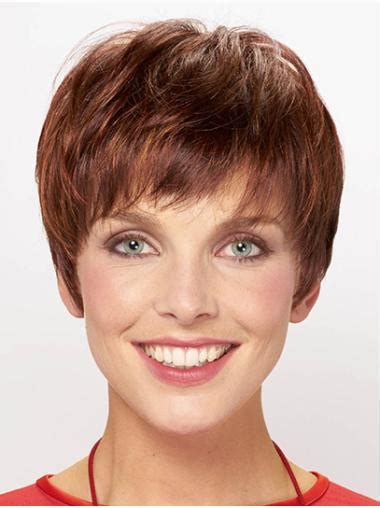 8" Straight Capless Synthetic With Bangs Ladies Short Wigs