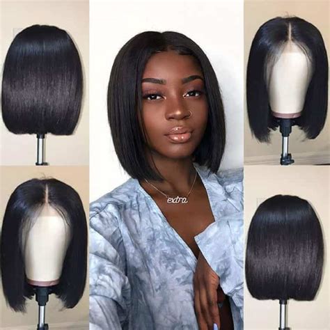 8" Straight Modern Synthetic Bob Wigs