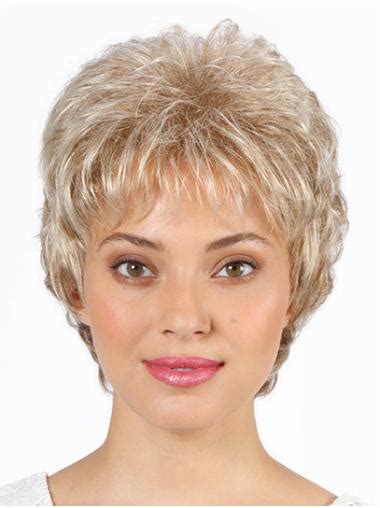 8" Wavy Capless Synthetic Layered Short Wigs For Sale