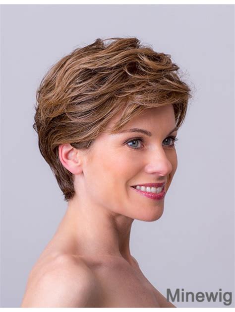 8" Wavy Monofilament Synthetic Layered Short Wigs