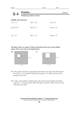 8 3 Practice Multiplying Special Cases Answers PDF