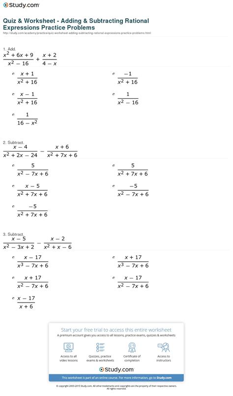 8 5 Rational Expressions Practice Answer Key Doc