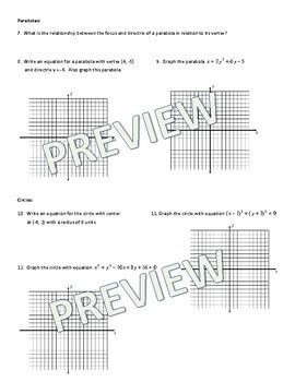 8 6 skills practice conic sections answers Epub