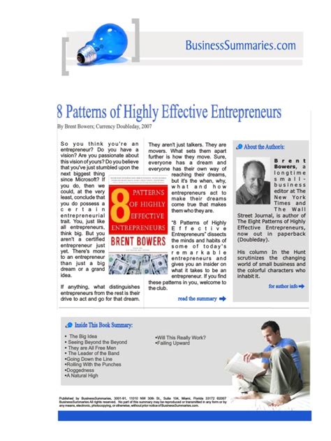 8 Patterns of Highly Effective Entrepreneurs Reader