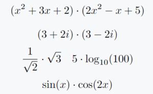 8.1.2: Dot Multiplication Symbol Latex (•)