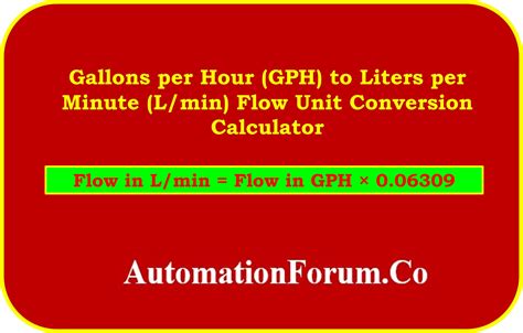 80 GPH to LPM: The Comprehensive Conversion Guide