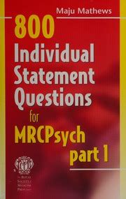 800 Individual Statement Questions for Mrcpsych Epub