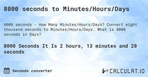 8000 Seconds to Minutes: A Complete Conversion Guide