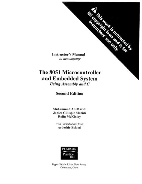 8051 Microcontroller Mazidi Solution Manual PDF