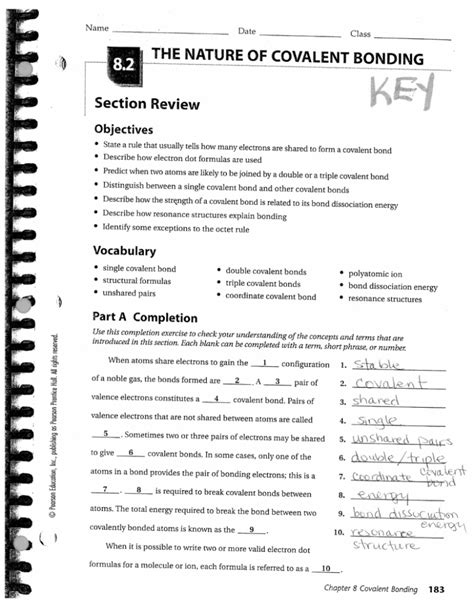 82 The Nature Of Covalent Bonding Section Review Answers Doc