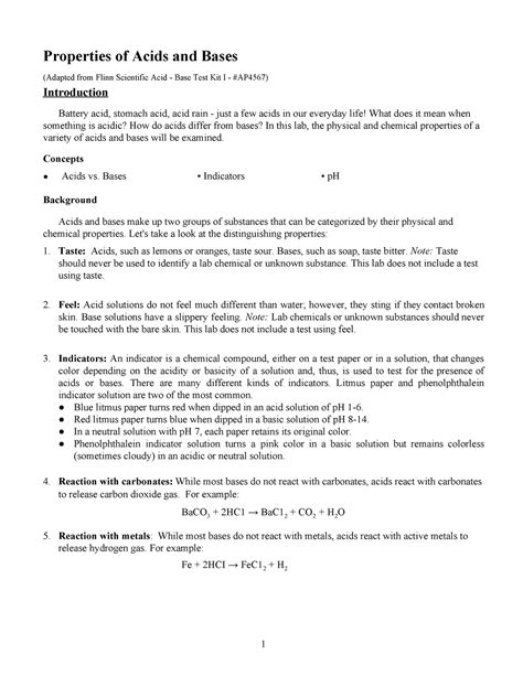 83 properties of acids and bases answers Reader