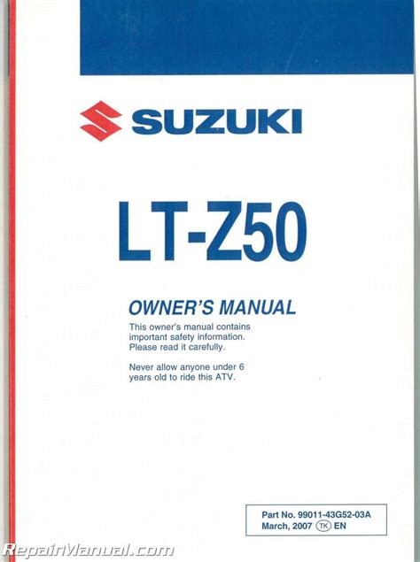 86 suzuki lt50 repair manual PDF