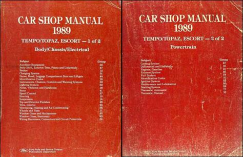 89 ford tempo repair manual Kindle Editon