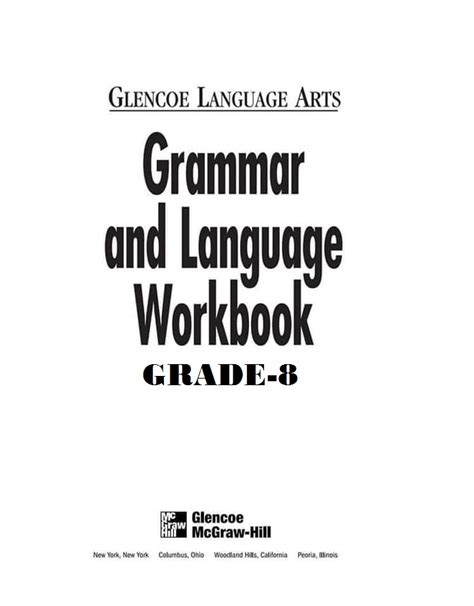 8th Grade Grammar And Language Workbook Answers Bing PDF