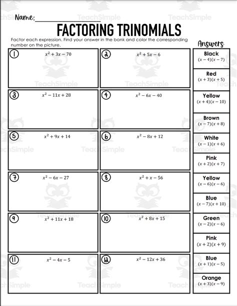 9 3 Skills Practice Factoring Trinomials Answers Kindle Editon