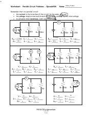 9-14 - Worksheet - Parallel Circuit Prob - Ep 904 PDF Kindle Editon
