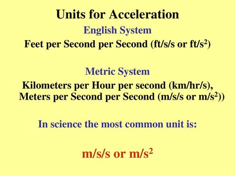 9.81 m/s²: Understanding the Metric Unit for Acceleration