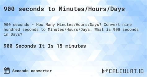 900 Seconds to Minutes: A Comprehensive Conversion Guide