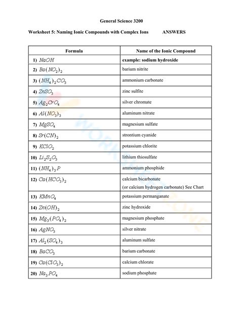 91 Naming Ions Answers Kindle Editon