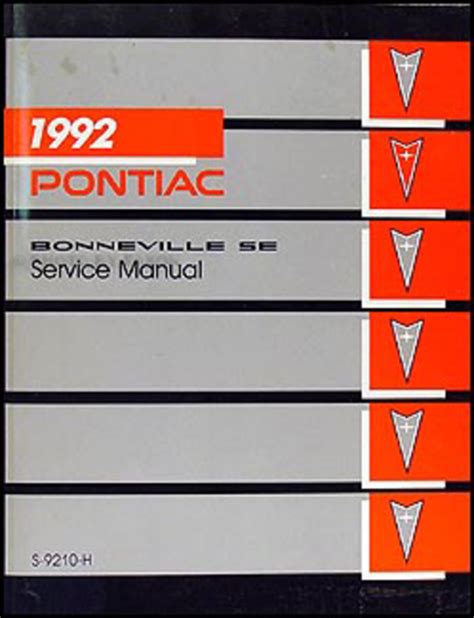 92 pontiac bonneville repair manual PDF