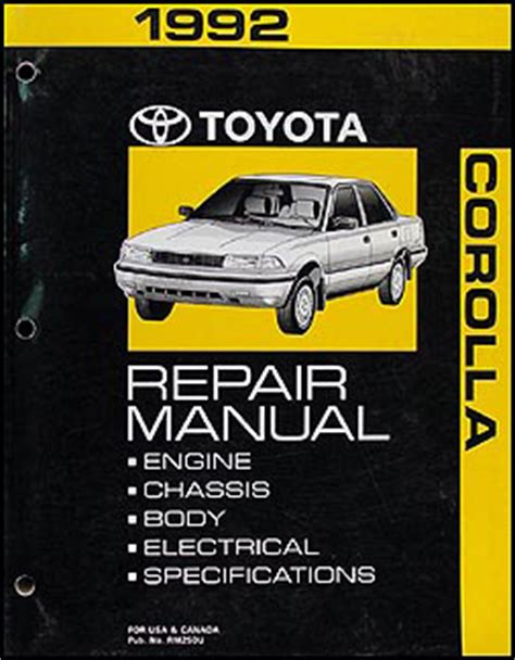 92 toyota corolla repair manual download Kindle Editon
