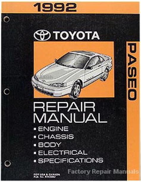 92 toyota paseo repair manual Kindle Editon