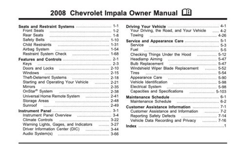 96 impala manual index pdf PDF