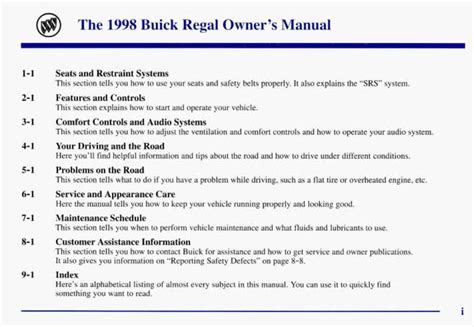 98 buick regal ls owners manual Kindle Editon
