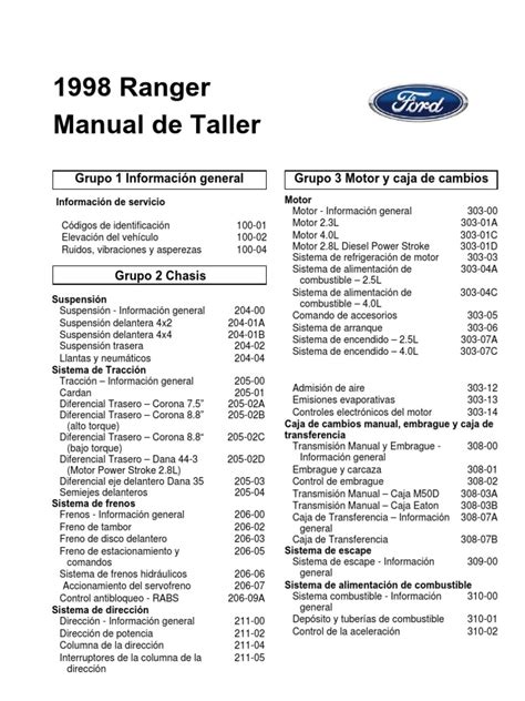 98 ford ranger manual download Doc