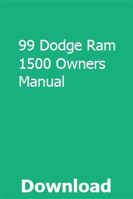 99 Dodge Ram 1500 Manual Ebook PDF