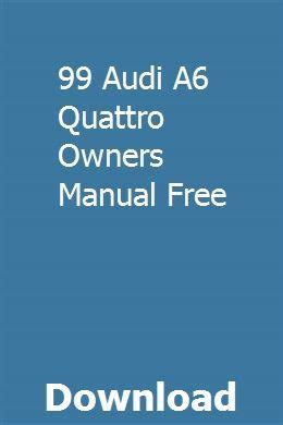 99 audi a6 quattro repair manual pdf Epub