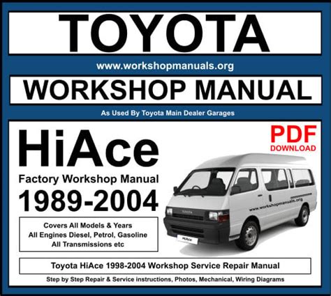 99 hiace repair manual Reader