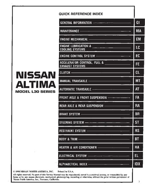 99 nissan altima service manual download Epub