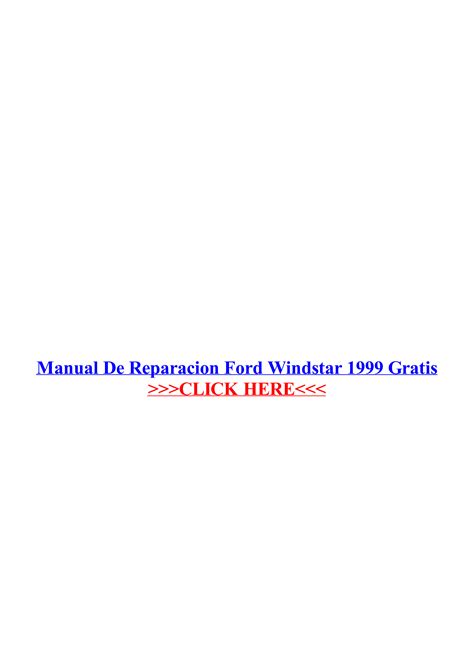 99 windstar manual pdf Kindle Editon