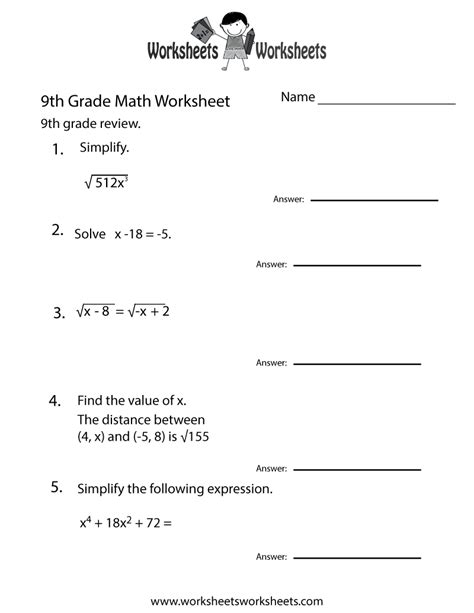 9th Grade Math Problems And Answers Reader