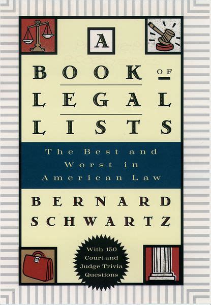 A Book of Legal Lists The Best and Worst in American Law with 150 Court and Judge Trivia Questions Epub