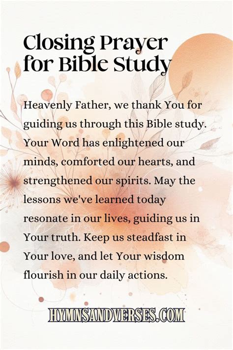 A Closing Prayer for Bible Study: A Guiding Light for Spiritual Enrichment